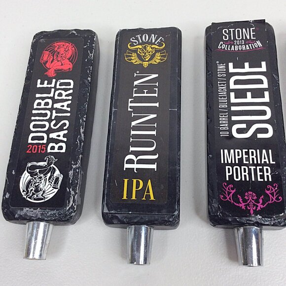 Lot of 5 Stone Brewing Tap Handles Suede RuinTen Smoked Porter Double Bastard - Picture 7 of 8